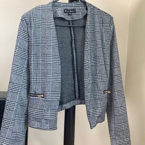 Large black and white blazer